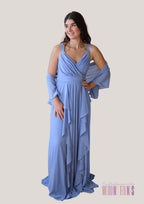 blue-cocktail-and-evening-ruffled-dress-with-stole-bridesmaid dress-wedding-dress-prom-dress-graduation-dress-family- celebrations-dress-parties-dress-New-Years-Eve-dress-Christmas-dress-and-dresses-for-events-parties-and-Valentines-Day-weddingfriends.fr
