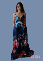 navy-blue-cocktail-and-evening-dress-with-orchid-flowers-printed-on-bridesmaid dress-wedding-dress-prom-dress-graduation-dress-family- celebrations-dress-parties-dress-New-Years-Eve-dress-Christmas-dress-and-dresses-for-events-parties-and-Valentines-Day-weddingfriends.fr